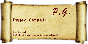 Payer Gergely névjegykártya